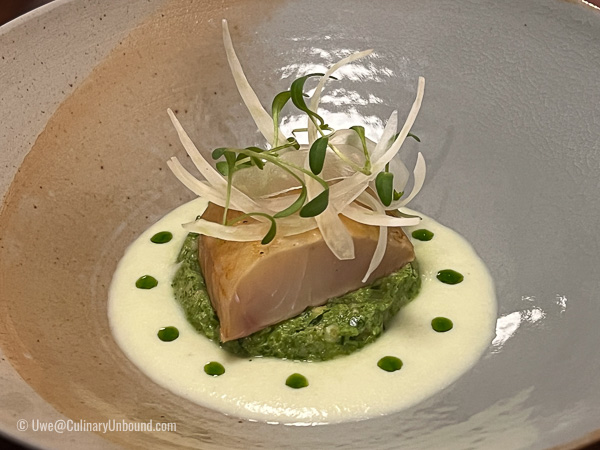 Rhine fish with buckwheat and lovage