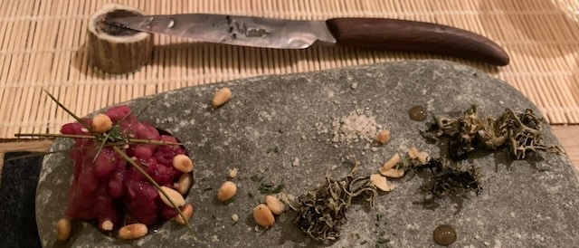 Deer Meat with Swiss Pine Ingredients